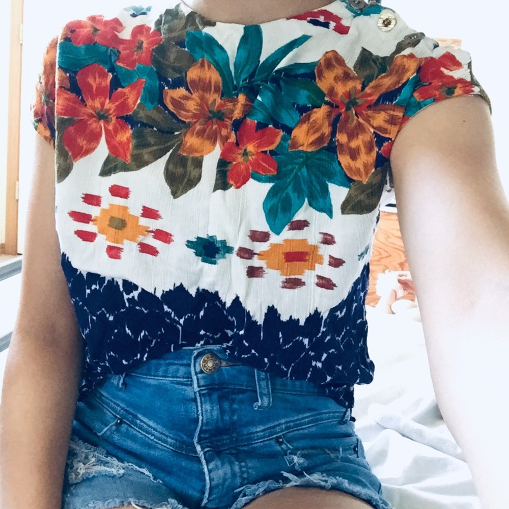 Vintage floral print top size S